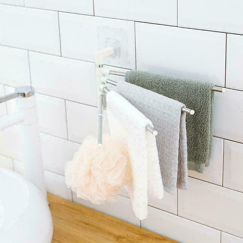 180°Rotation Towel Rail Rack Holder Wall Mounted Bathroom Kitchen G5L9 B9B8