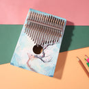 17-Key Deer Painted Mahogany Kalimba Portable Thumb Finger Musical Instrument