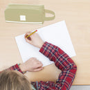 Korean Large Capacity Pencil Case Bags Zipper Solid Stationery Box (Green) Newly