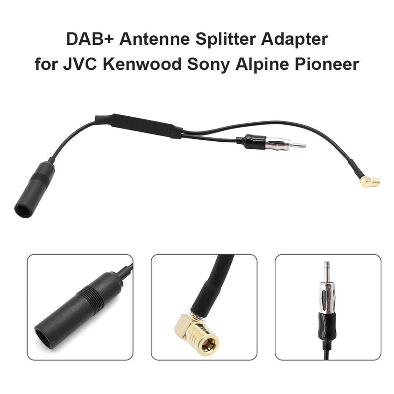 DAB + Antenna Splitter Adapter with Amplifier for Sony JVC Kenwood Car Radio