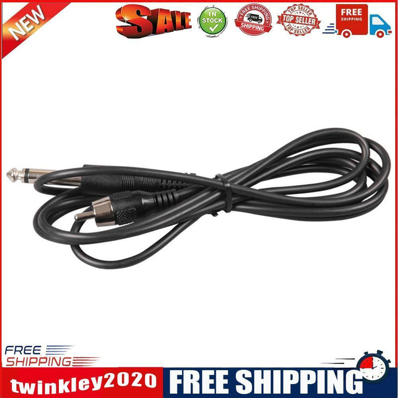 Ultra Light 90 Degree Right Angled Tattoo RCA Clip Cord w/1.8m Cable(Black)