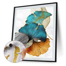 Frameless Painting By Numbers Gingko Leaves DIY Handmade Drawing On Canvas Craft