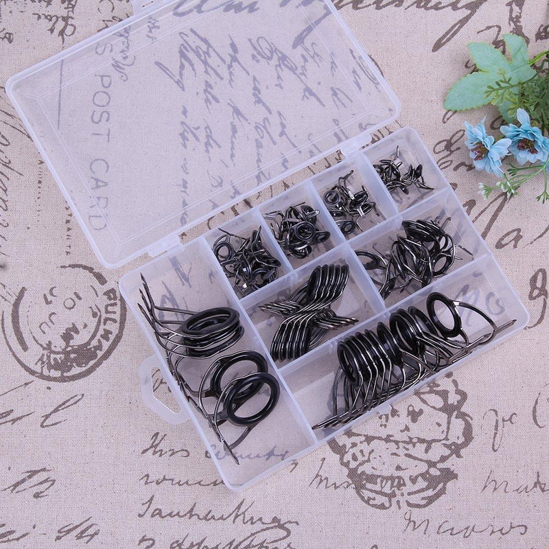 75pcs Fishing Rod Guides Ceramics High Carbon Steel Ring Surf Casting