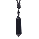 Necklace Hexagonal Prism Pendant Black Obsidian Pendant Reiki Healing Necklace