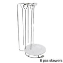 steel kebab rack with thick skewers and incense sticks I2Y5