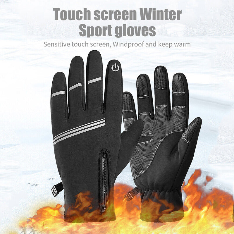 Winter Cycling Gloves Touch Screen Outdoor Hiking Bicycle Mittens (2XL) Newly