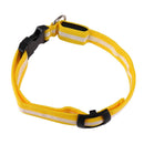 2.5cm LED Night Flashing Dog Pet Necklace Nylon Collar Leash(Yellow/L)