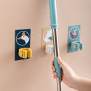 Non-slip Wall Hanging Storage Mop Hook Bathroom Suction Holder Bracket (A)