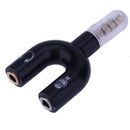 3.5mm Stereo Audio Jack Headphones Headphones 2 Way U Splitter Adapter