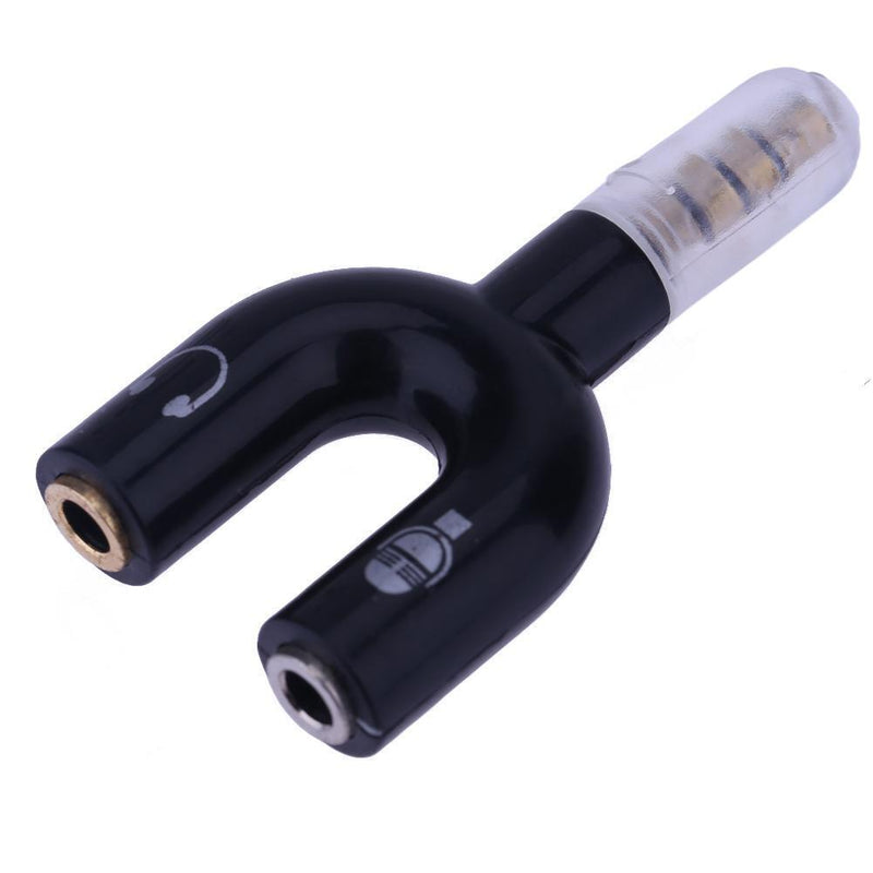 3.5mm Stereo Audio Jack Headphones Headphones 2 Way U Splitter Adapter