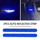 2x Car Reflector Stickers Rearview Mirror Reflective Warning Tape (Blue) Newly