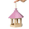 Garden Window Wooden Birdhouse Parrot Cage Bird Seeds Food Feeder (Pink)