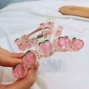 Small Peach Heart Peach Crystal Shark Clip Back Head Clip Small Clip Hair P4O5
