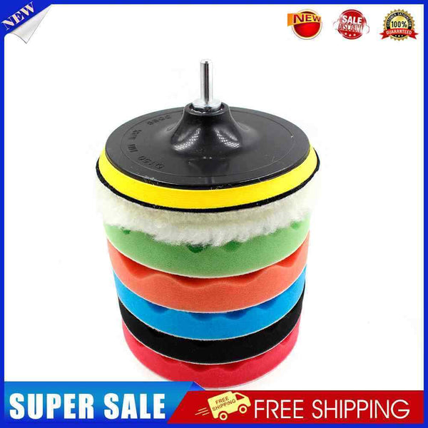 8pcs Car Polishing Disc Waxing Sponge Car Polisher Drill Adapter (6 inch)
