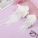 DIY Crafts White Embroidery Sewing Flower Collar Patch Angel Wing Applique