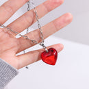 Luxury Aesthetic Chokers Peach Heart Clavicle Chain Pendant Necklace Crystal