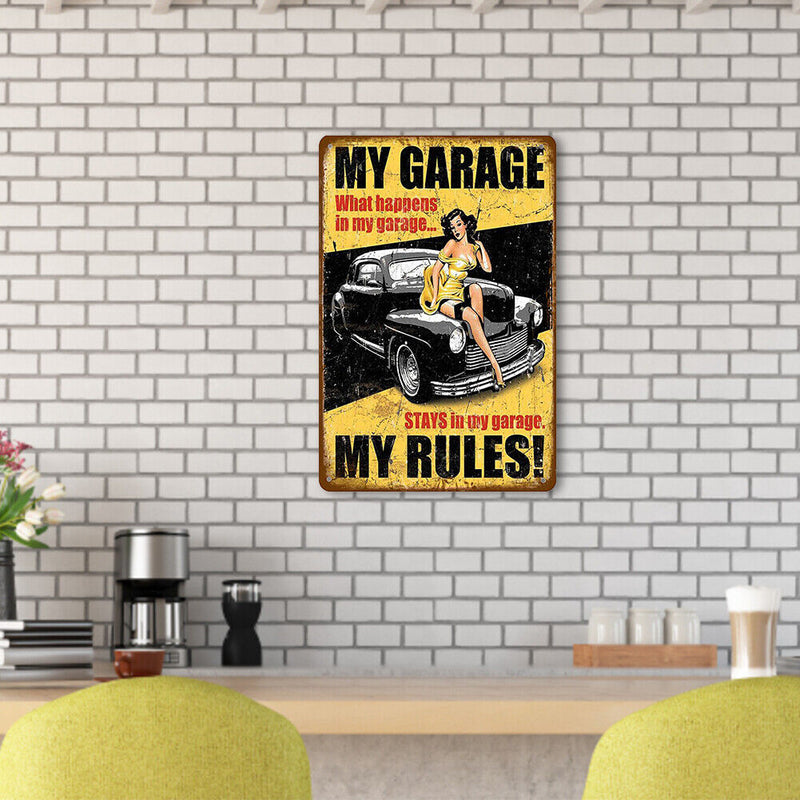 Car Beauty Tin Wall Signs Bar Bedroom Decorative Home Metal Plate Art Poster