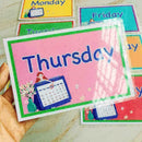 7Pcs Alphabet Number Flash Week Card Set Preschool Educational R6H6 L3H3 K6B7