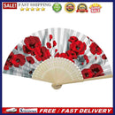DIY Acrylic Drawing Paper Fans Rose Oil Paint Kit by Numbers Folding Fan Gi