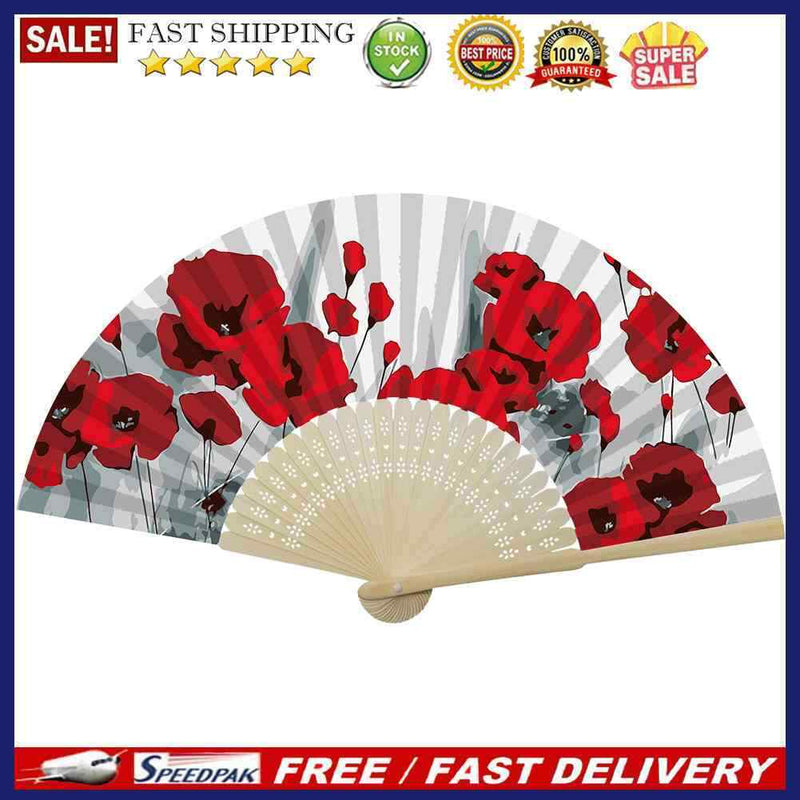 DIY Acrylic Drawing Paper Fans Rose Oil Paint Kit by Numbers Folding Fan Gi