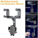 360° Rotatable And Retractable Car Multifunctional Rearview Mirror Phone Holder~