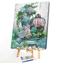 Painting By Numbers Kit DIY Succulent Plants Canvas Oil Art Picture Home De