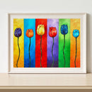 Full Round Diamond Painting Colorful Tulips DIY Handmade Wall Art Craft Gifts