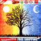 Sun Moon Tree Oil Painting By Numbers DIY Frameless Art Picture On Canvas