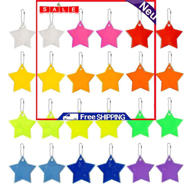 Safety Reflector Pendant - Pack of 24 - Safety Reflective Gear with Bead Chain