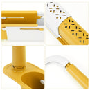 Telescopic Sink Storage Rack Holder Adjustable 2-in-1 Sink Basket (Yellow) Newly