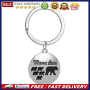 Fashion Alloy Keychain Stainless Steel Keyring Mama Papa Bear Print Pendant