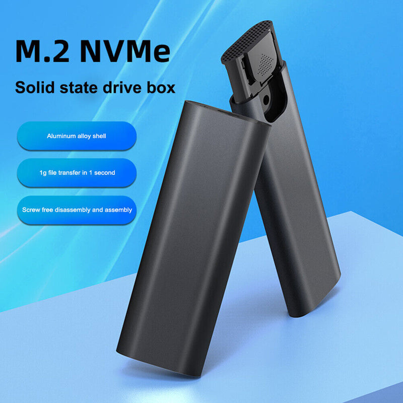 K1689 NVME SATA Hard Drive Enclosure Portable External HDD Box M.2 Dual Protocol