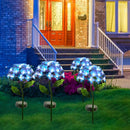 LED Solar Light Hydrangea Flower Lawn Stakes Lamp Outdoor Art Decor (Blue) Newly