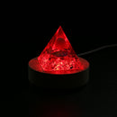 Crystal Orgonite Pyramid Lamp Base Wooden LED Display Holder (RC Multi)