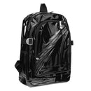 Women/Men PVC Clear Waterproof Backpacks Teen Hologram Schoolbags/Black