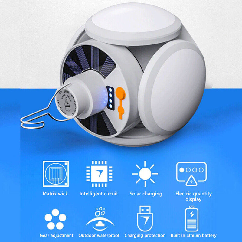 Outdoor Portable LED Solar Light Tent Lamp, Emergency Lamp, Rechargeba