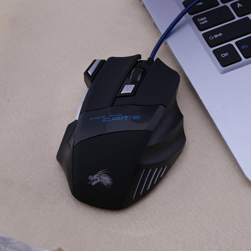 5500DPI LED Optical USB Wired Gaming Mouse 7 Buttons Gamer Computer Mice