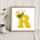 5D DIY Diamond Painting Kits Bee Letter R Full Round Drill Wall Decor Art Cra