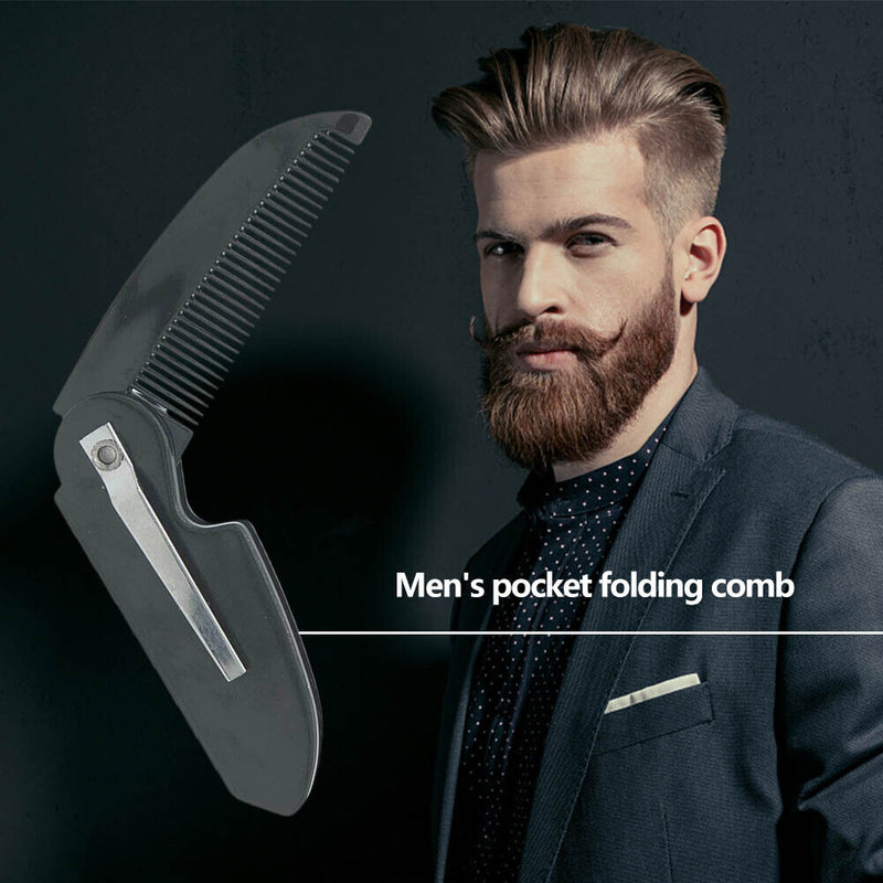 Convenient Professional Hair Comb Man Woman Folding Portable Pocket Beard C