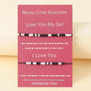 Bracelet Beach Jewellery Beaded Morse Code "love You My Girl" Cord Gift`
