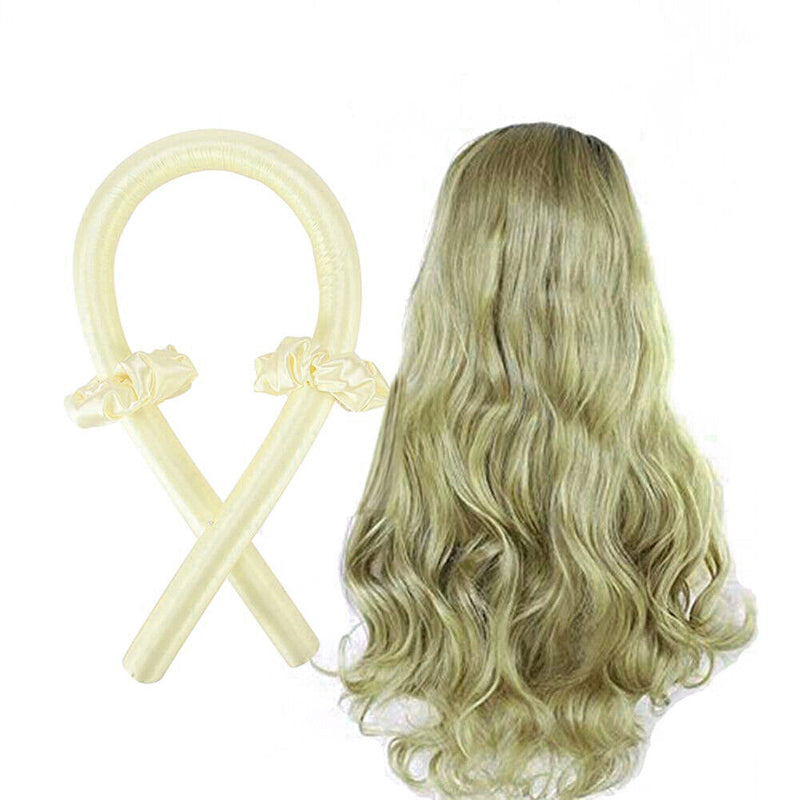 Heatless Curling Rod Foam Sponge Soft Hair Roller Styling Tools (Yellow) Newly