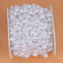 10 Meters Fishing Line Artificial Pearls Beads Chain Garland White Newly