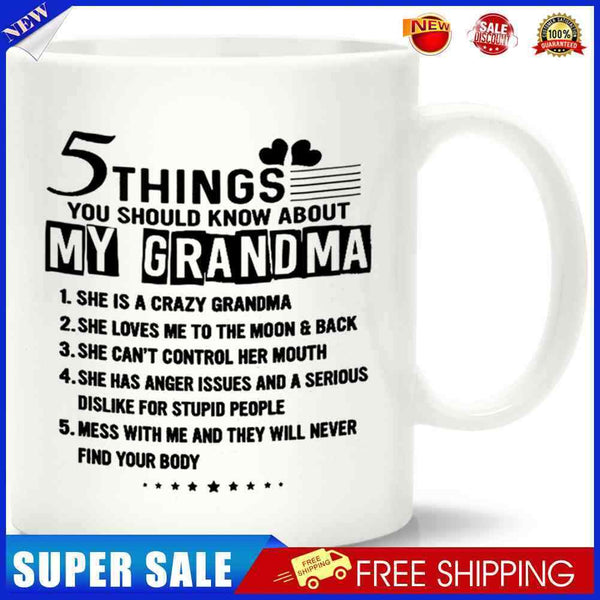 DIY Customized Ceramic Cup Grandma Print Coffee Breakfast Unique Tea Mug