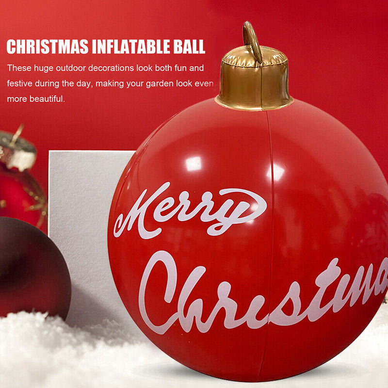 60cm Inflatable Christmas Balloon w/Pump Printed Ornament (Merry Christmas)