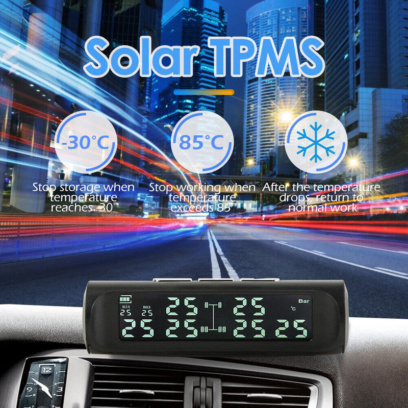 AN-07 Solar Truck TPMS LCD Display Tire Tyre Pressure Monitoring Alarm System
