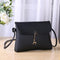 Simple Pure Color Deer Pendant Shoulder Handbag Women Crossbody Bag (Black)