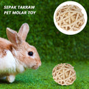 Small Animal Chew Grass Ball Pet Hamster Molar Tooth Clean Balls (Rattan)