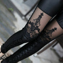 Sexy Womens Fashion Faux Leather Gothic Punk Leggings W1P7 Skinny Lace HOT F9J3