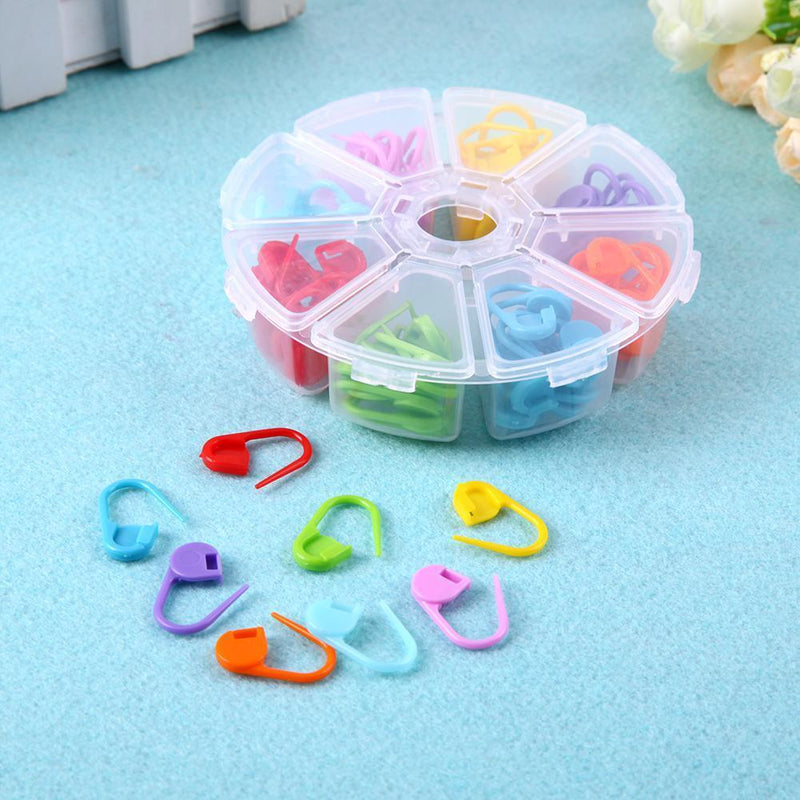 Crochet 104pcs/Box 8 Colors Mini Case Knitting Accessories Locking Stapling Art
