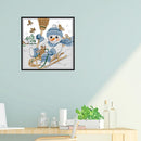14CT Stamp DIY Room Needlework Christmas Snowman Canvas Cross Stitch (K704)